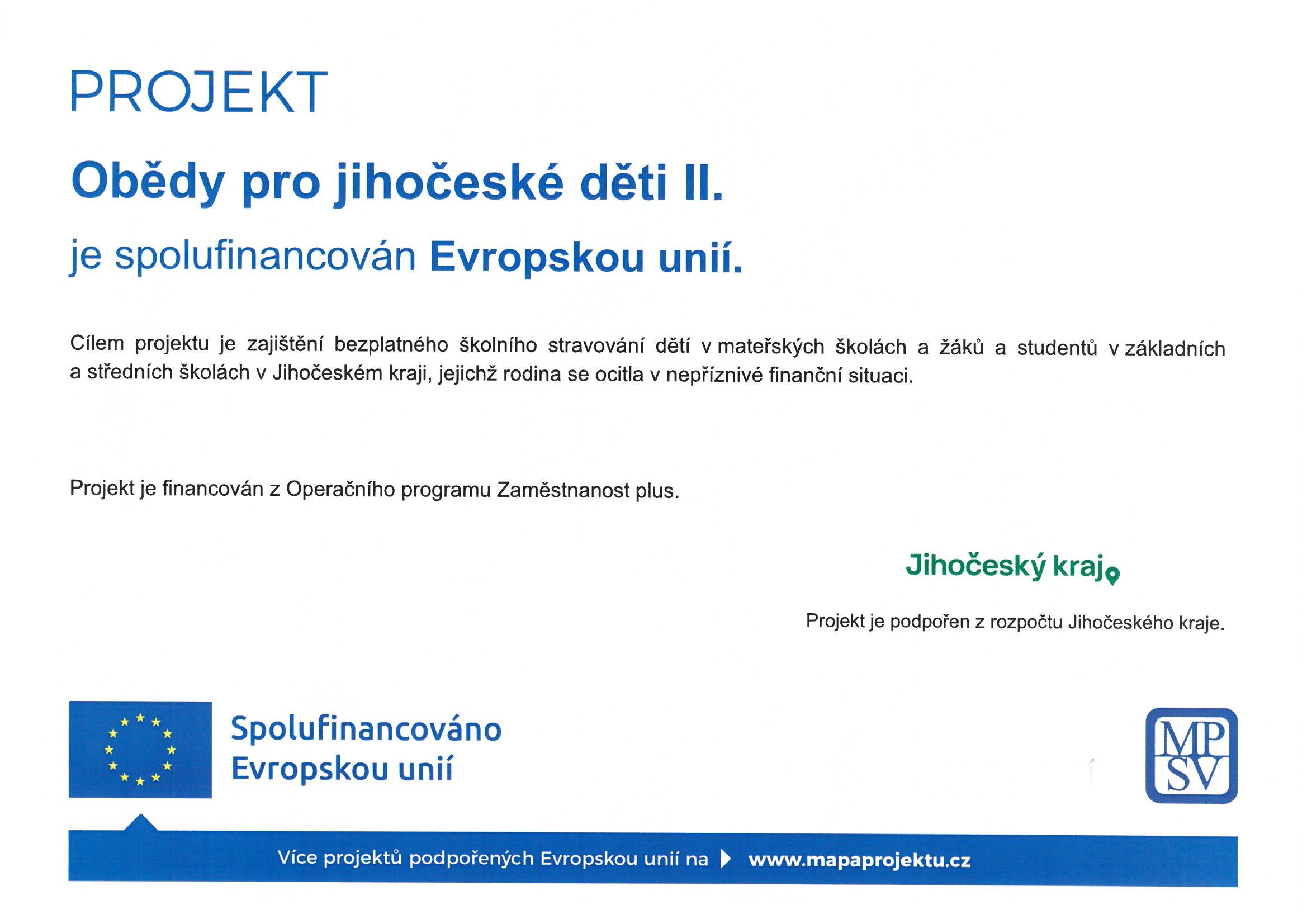 Obědy pro jihočeské děti II.